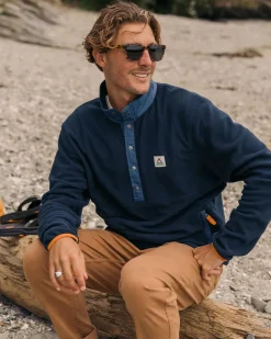 Fleece|Fleece>Floris van Bommel Adrift Recycled Polar Fleece Deep Navy