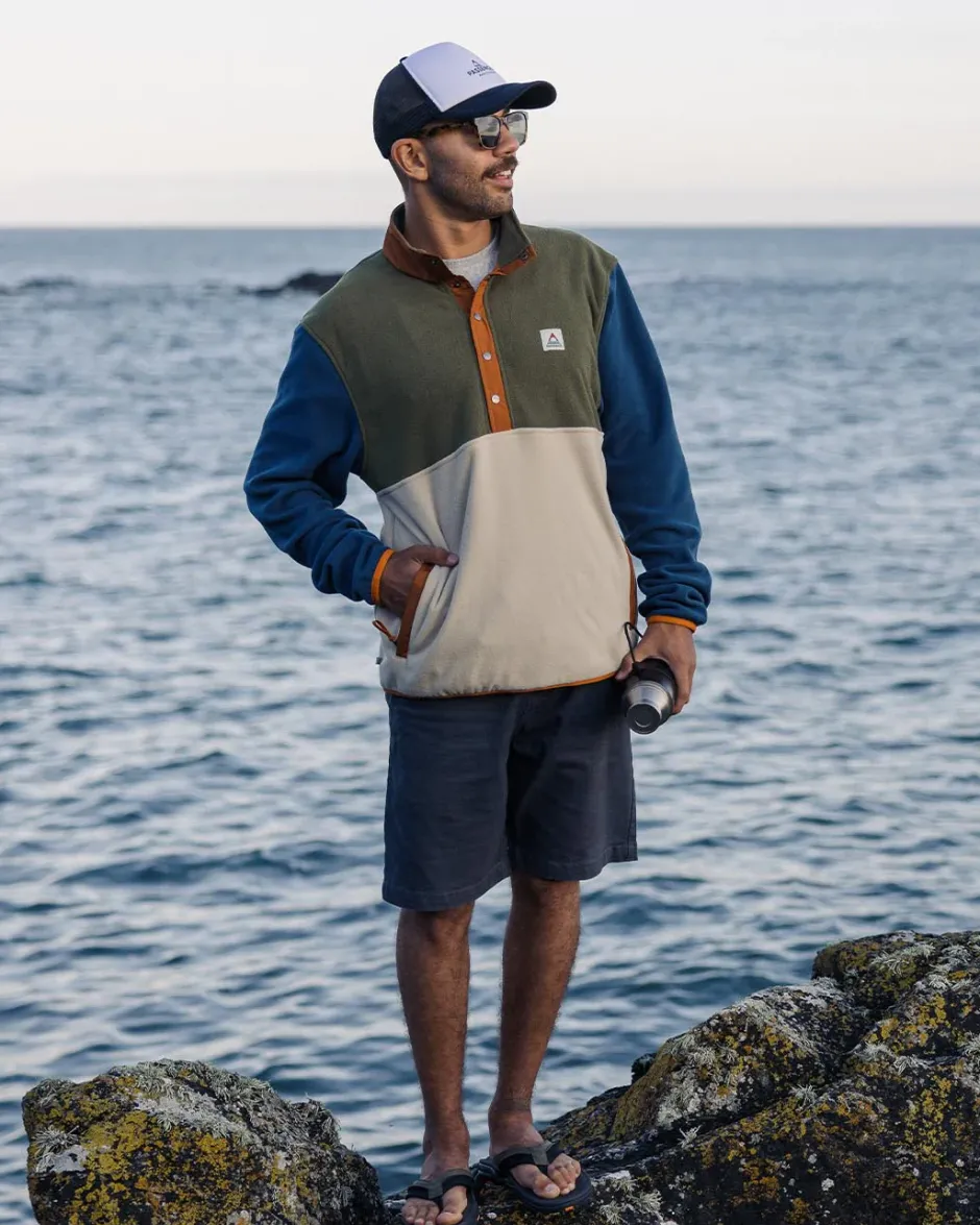 Fleece|Fleece>Passenger Adrift Recycled Polar Fleece Khaki/Oatmeal
