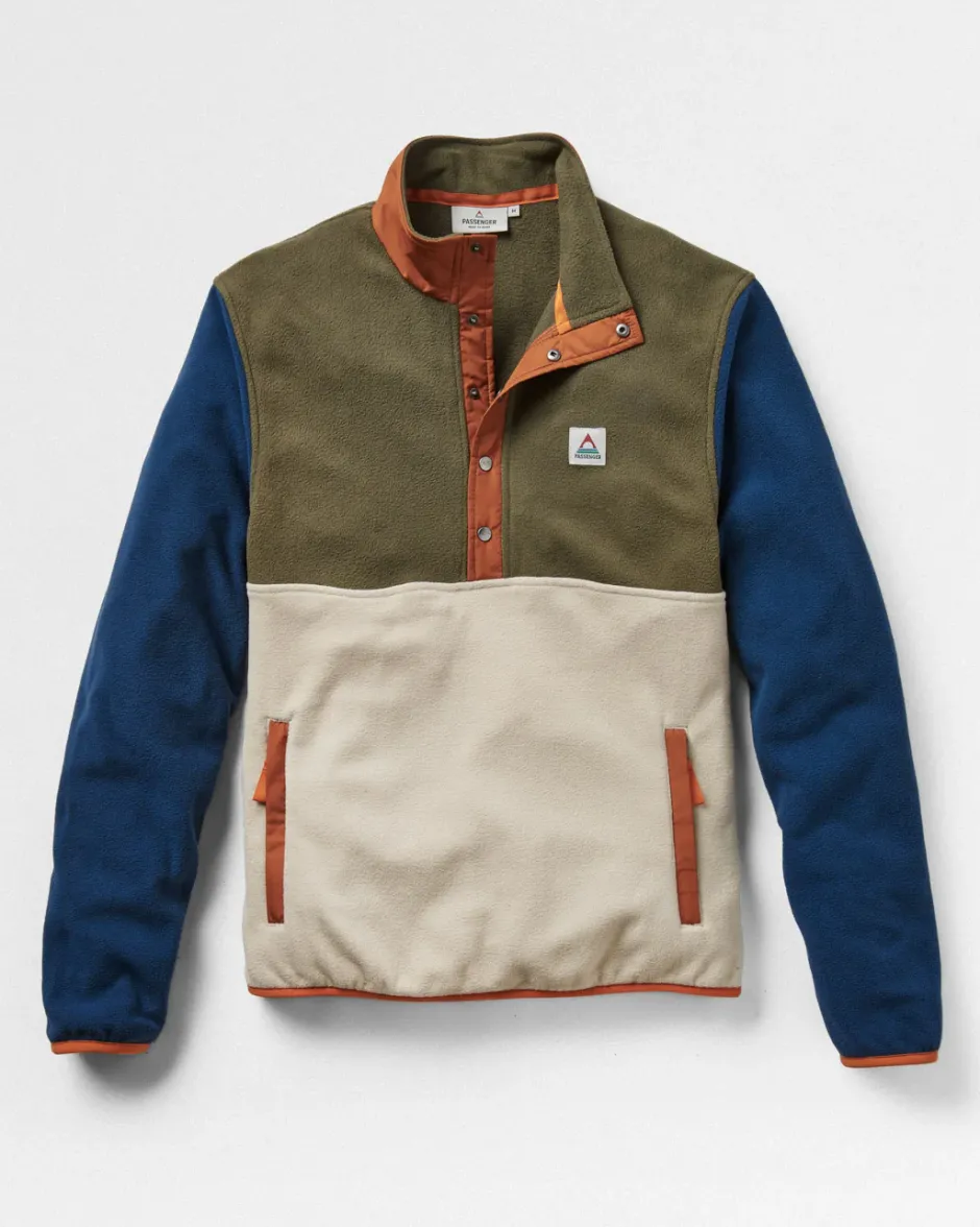 Fleece|Fleece>Passenger Adrift Recycled Polar Fleece Khaki/Oatmeal