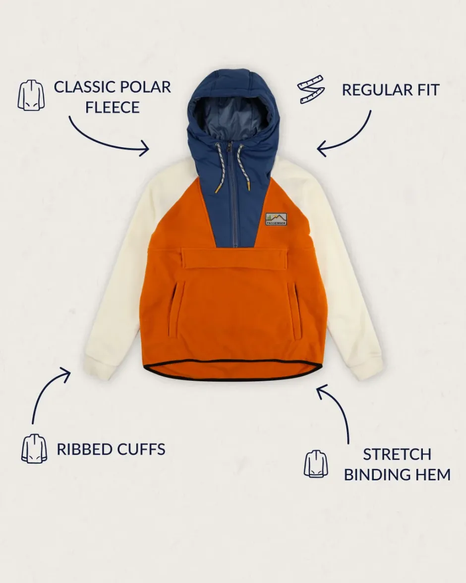 Winter Road Trip Essentials|Best Sellers>Passenger Alexander Recycled Polar Hooded Fleece Sunrise Orange