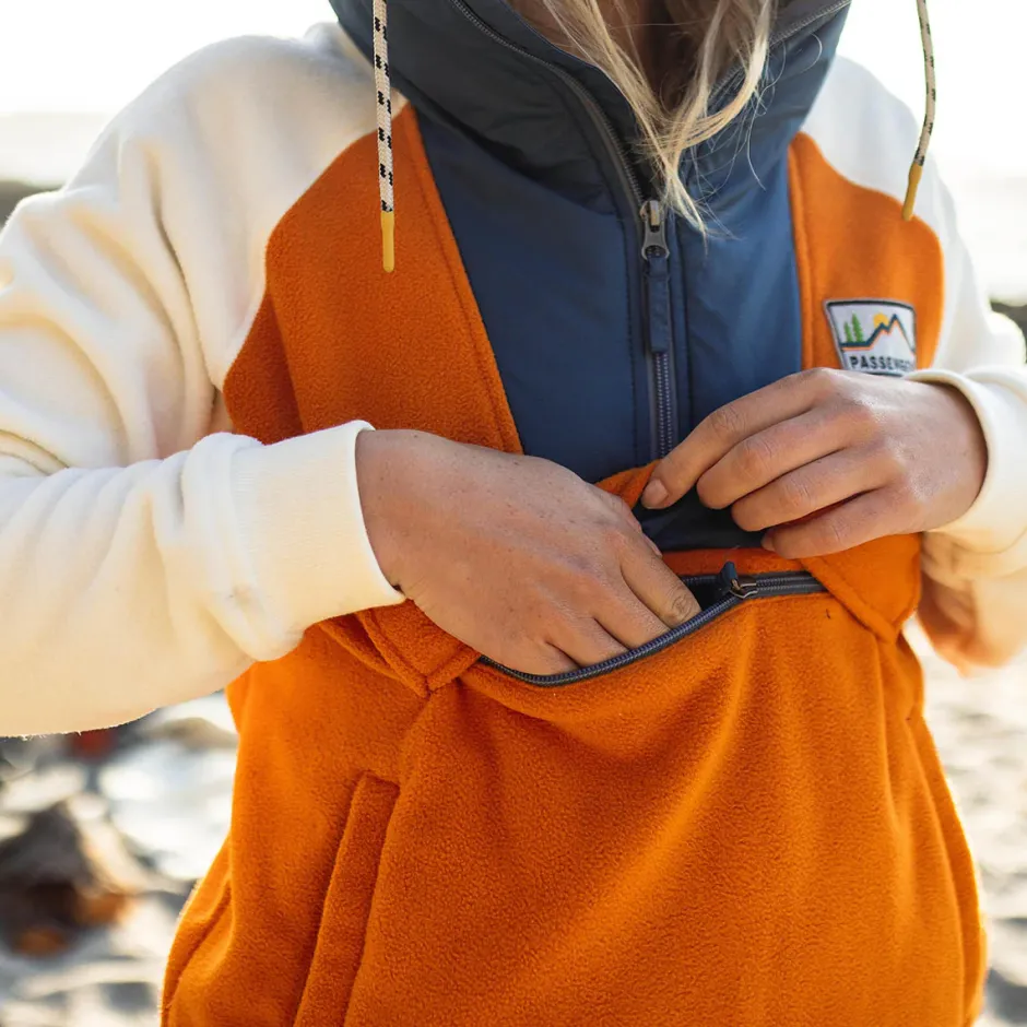 Winter Road Trip Essentials|Best Sellers>Passenger Alexander Recycled Polar Hooded Fleece Sunrise Orange
