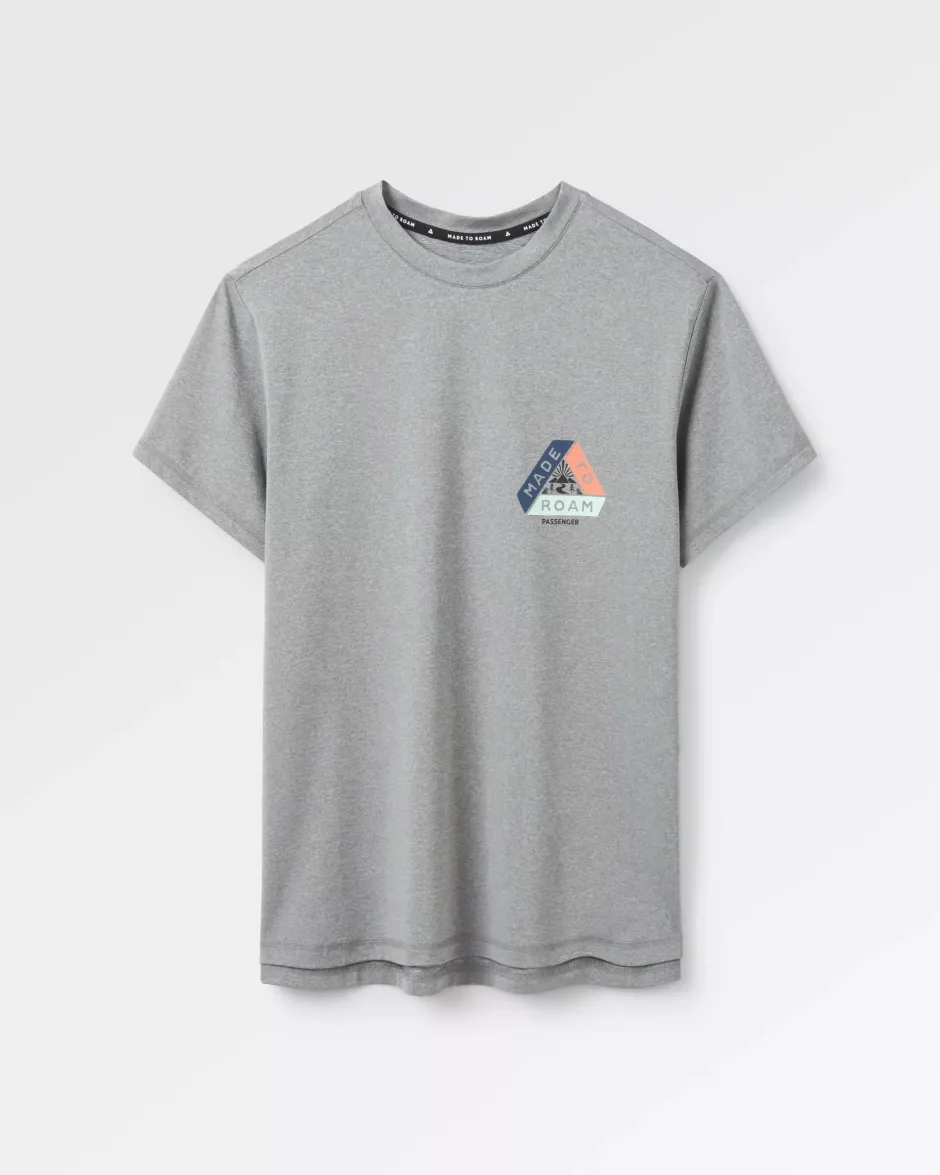 Tops & T-Shirts|Activewear>Passenger Aurora Recycled Active T-Shirt Grey Marl