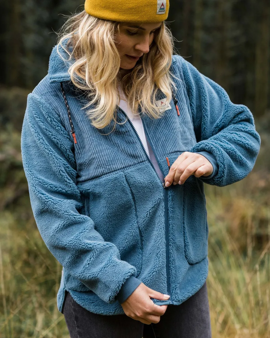 Fleece|Fleece>Passenger Awaken Recycled Deep-Pile Sherpa Fleece Washed Blue