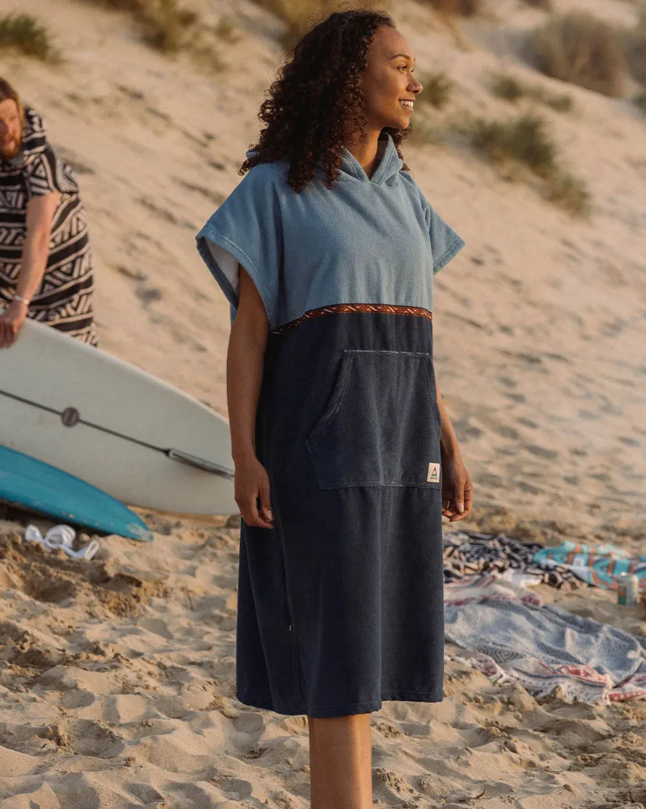 Surf Accessories|Surf Accessories>Floris van Bommel Baja Recycled Towel Poncho Provincial Blue/ Dark Denim