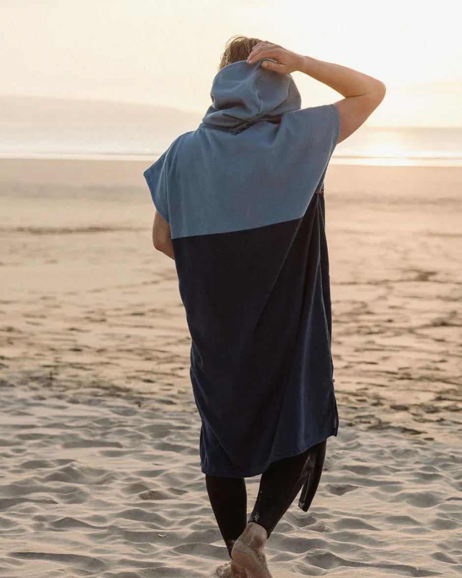 Surf Accessories|Surf Accessories>Floris van Bommel Baja Recycled Towel Poncho Provincial Blue/ Dark Denim