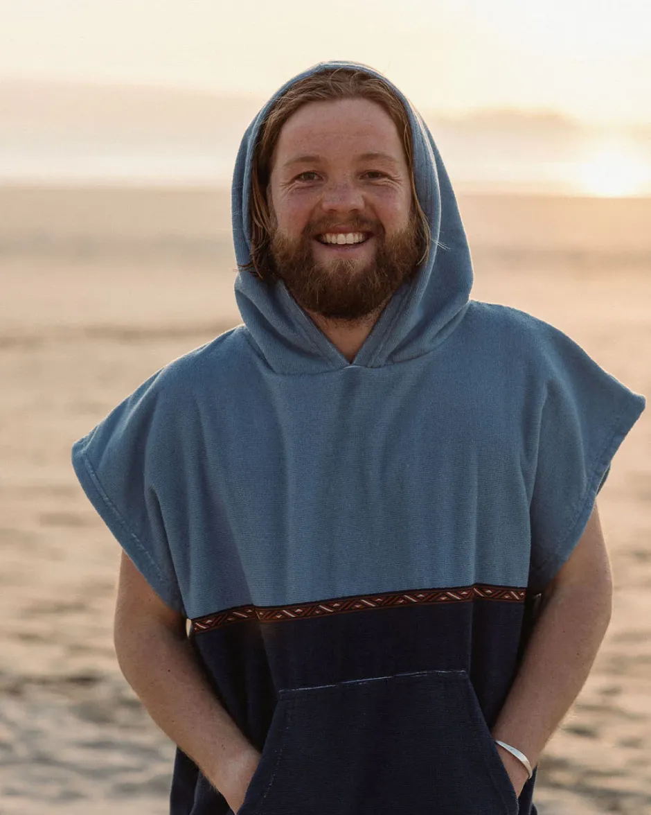 Surf Accessories|Surf Accessories>Floris van Bommel Baja Recycled Towel Poncho Provincial Blue/ Dark Denim