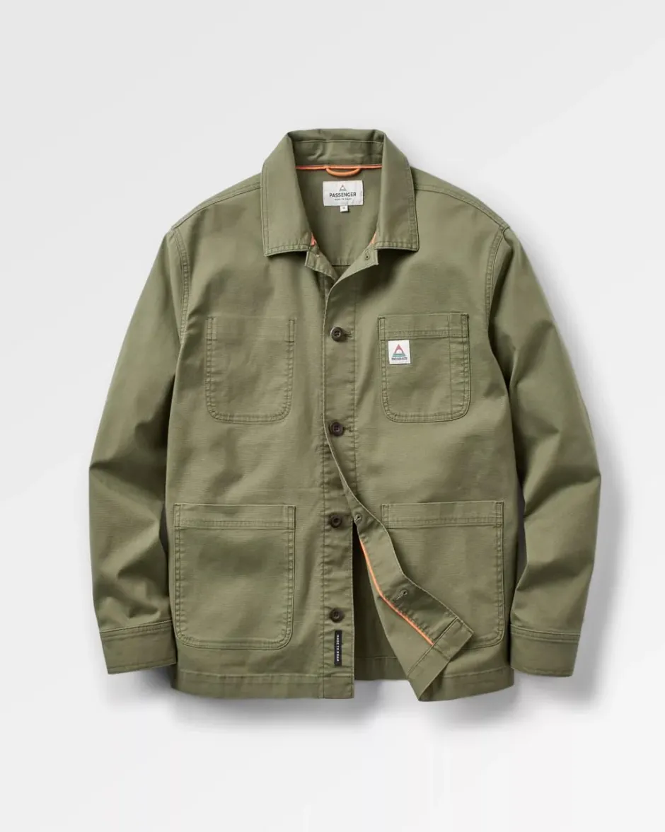 Shirts|Overshirts>Passenger Balsa Canvas Overshirt Khaki