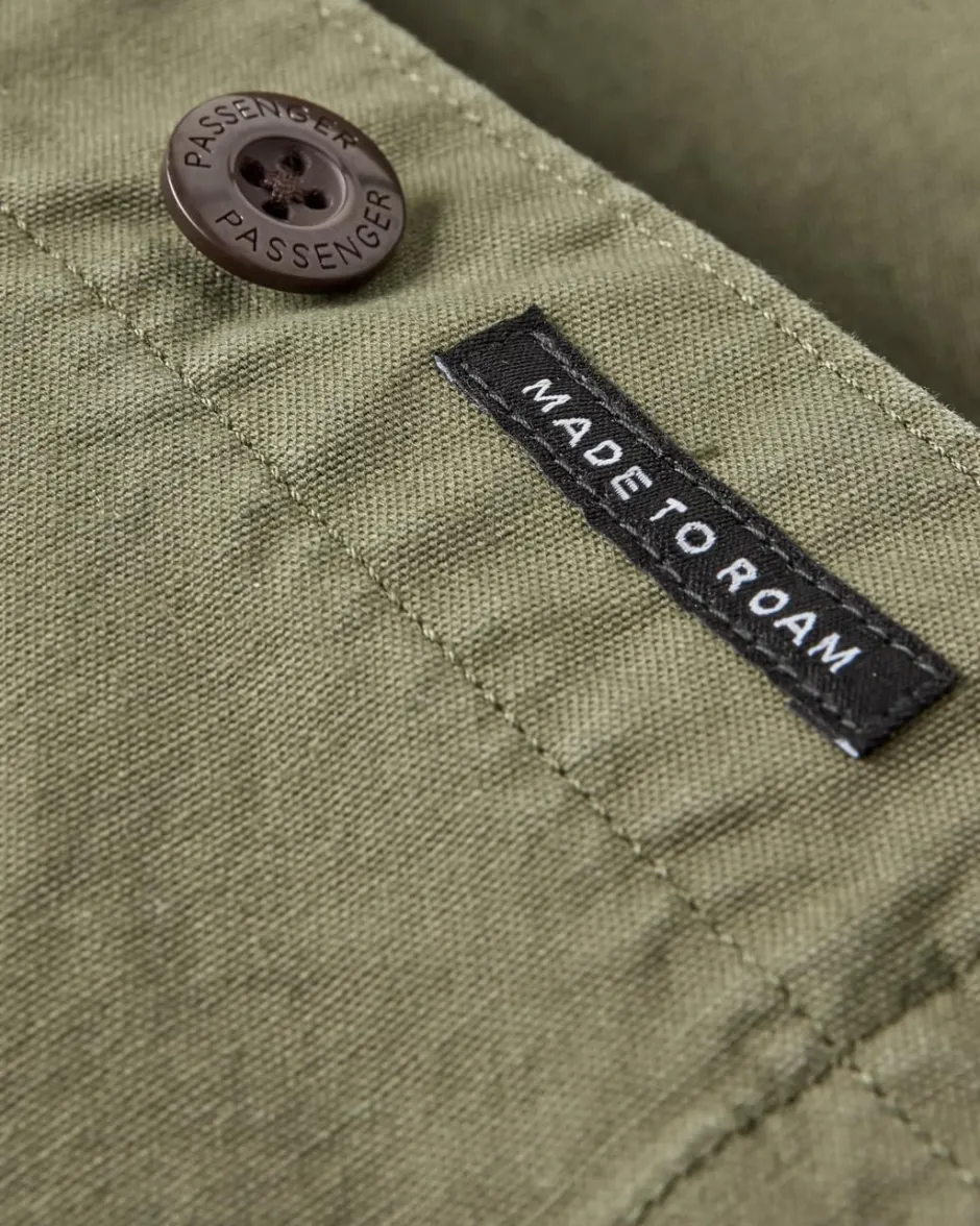 Shirts|Overshirts>Passenger Balsa Canvas Overshirt Khaki