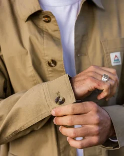 Shirts|Overshirts>Passenger Balsa Canvas Overshirt Biscuit