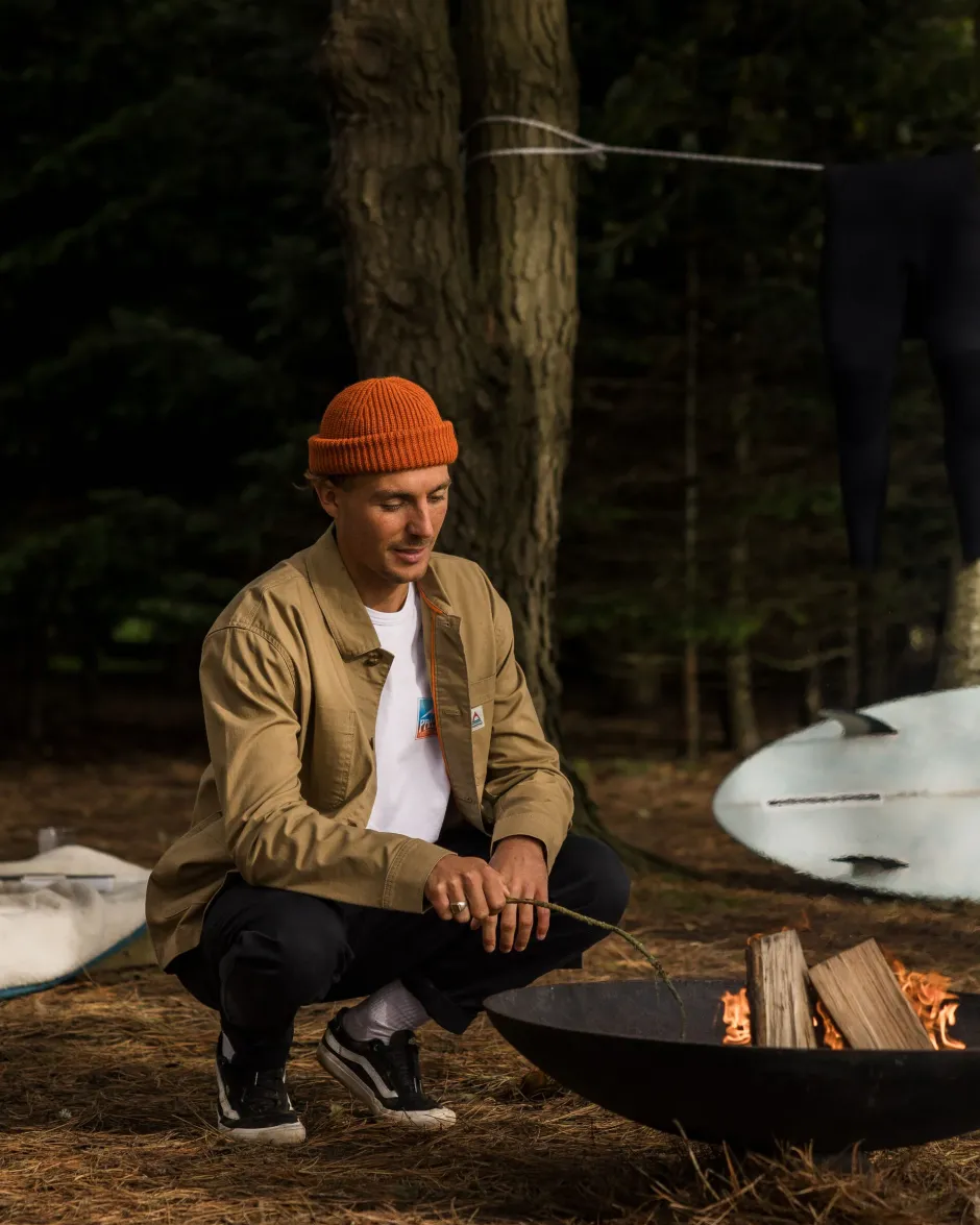 Shirts|Overshirts>Passenger Balsa Canvas Overshirt Biscuit