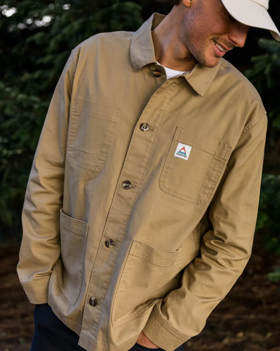 Shirts|Overshirts>Passenger Balsa Canvas Overshirt Biscuit