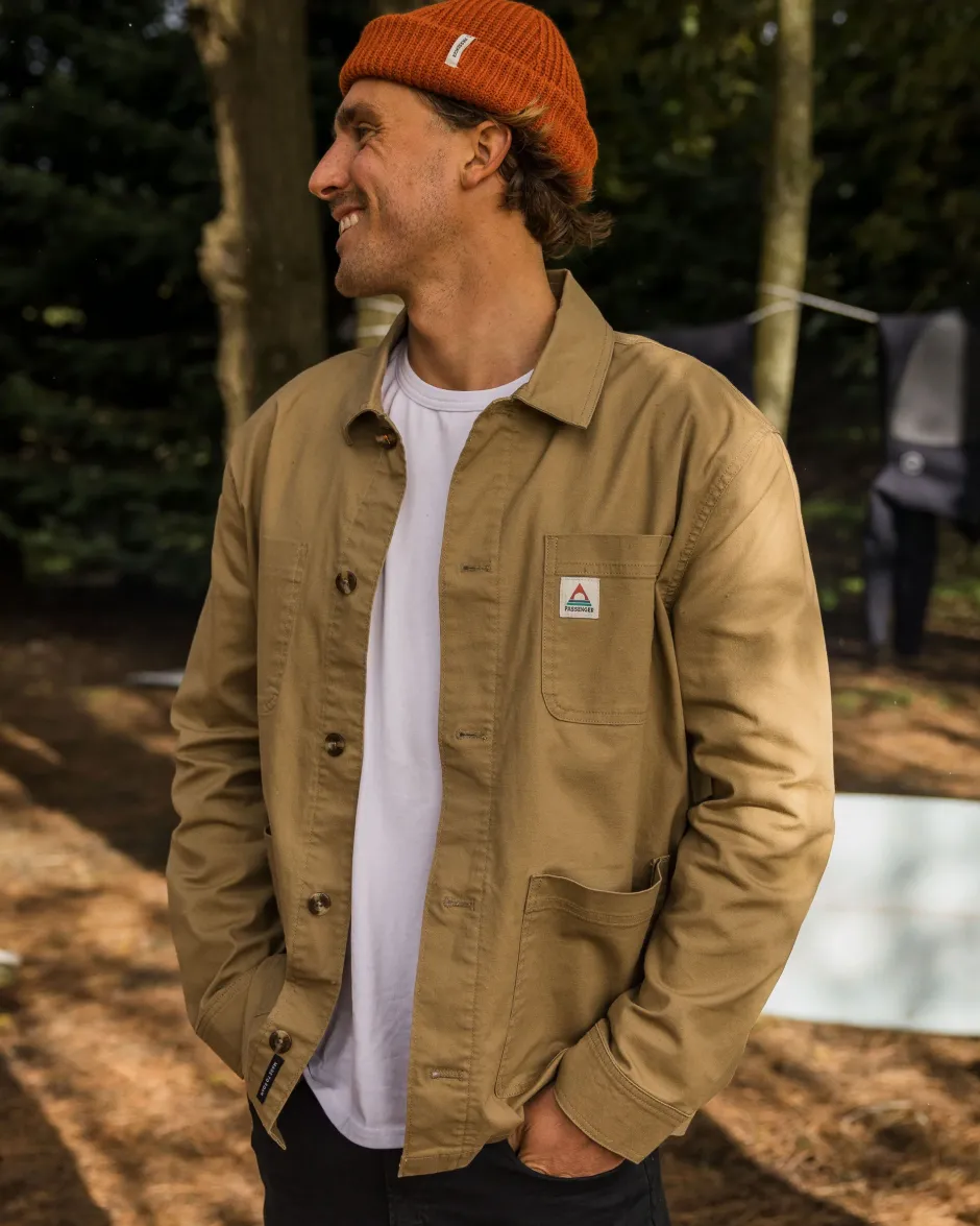 Shirts|Overshirts>Passenger Balsa Canvas Overshirt Biscuit