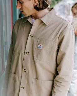 Shirts|Overshirts>Passenger Balsa Organic Cotton Overshirt Biscuit