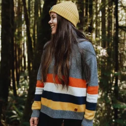 Knitwear|Women's Outlet>Passenger Bay Knitted Jumper Charcoal Stripe