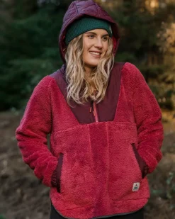 Fleece|Fleece>Passenger Beaumont Recycled Sherpa Hooded Fleece Earth Red