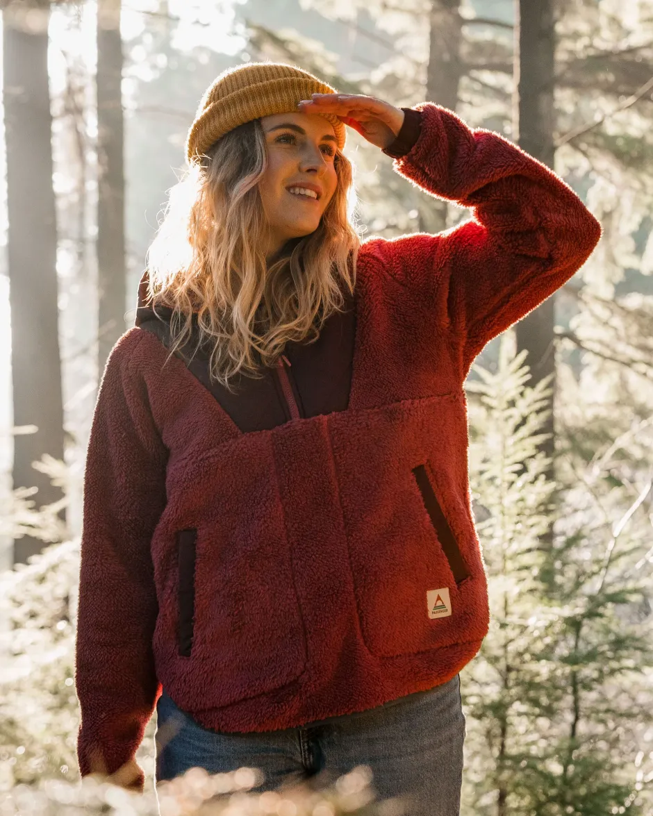 Fleece|Fleece>Passenger Beaumont Recycled Sherpa Hooded Fleece Earth Red