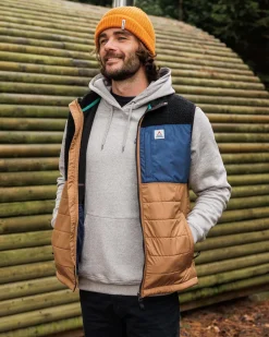 Fleece|Fleece>Floris van Bommel Born Explorer Recycled Polar-Lined Sherpa Vest Black