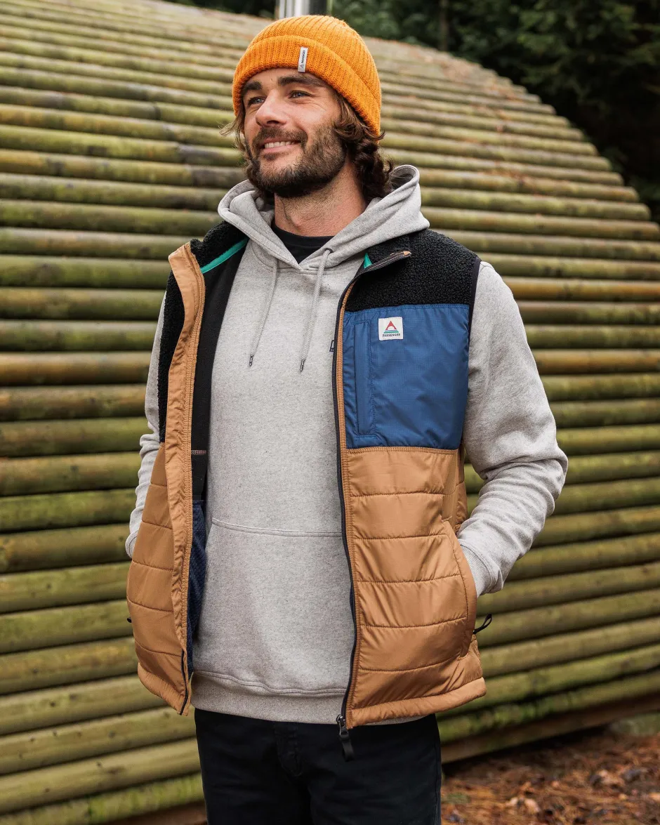 Fleece|Fleece>Floris van Bommel Born Explorer Recycled Polar-Lined Sherpa Vest Black