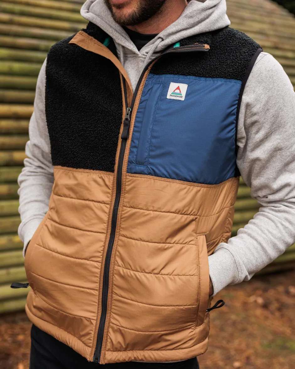 Fleece|Fleece>Floris van Bommel Born Explorer Recycled Polar-Lined Sherpa Vest Black