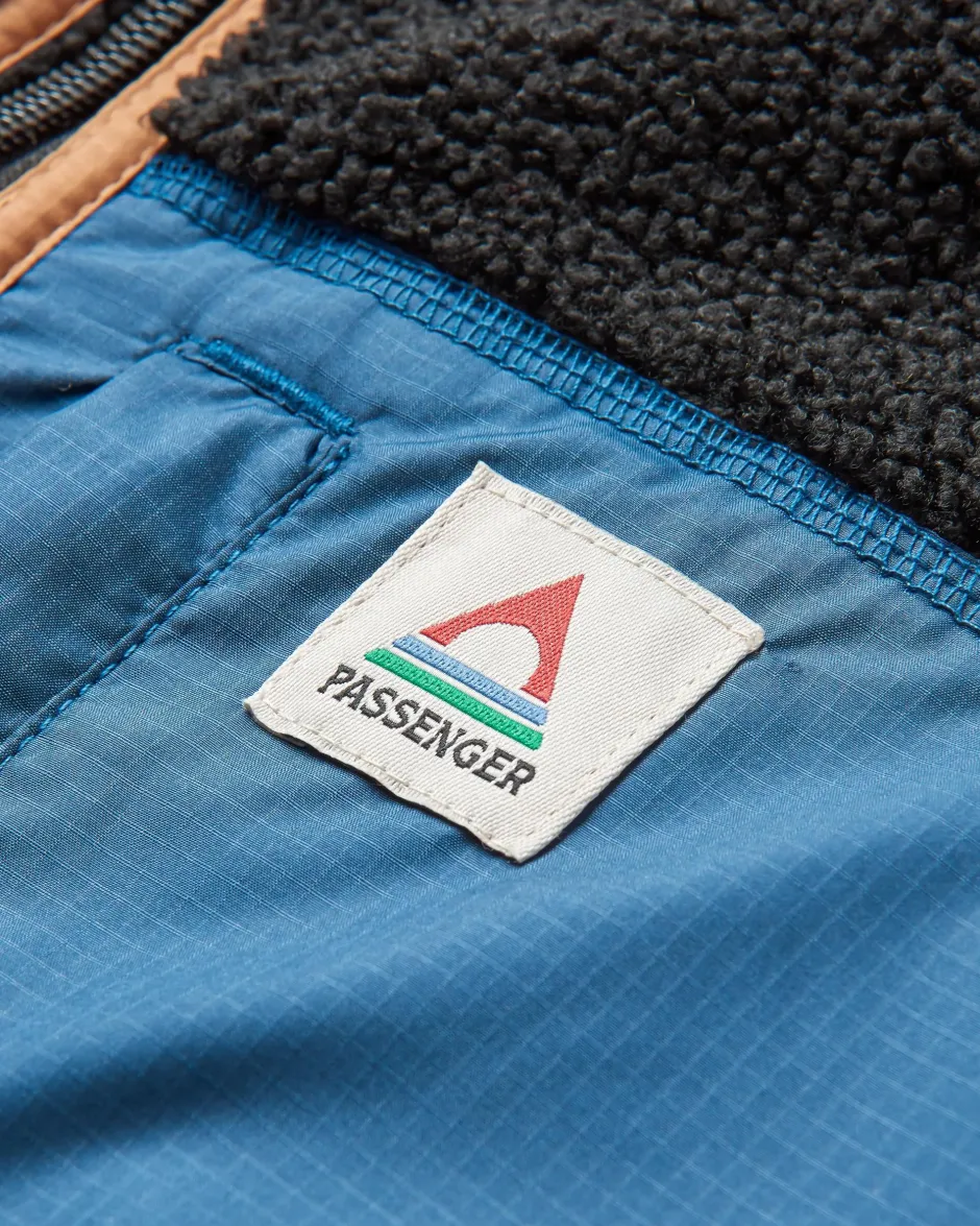 Fleece|Fleece>Floris van Bommel Born Explorer Recycled Polar-Lined Sherpa Vest Black