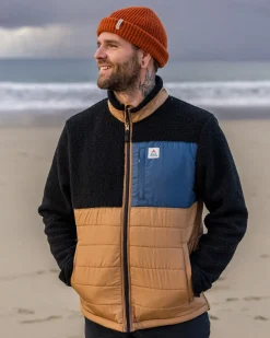Fleece|Fleece>Floris van Bommel Born Explorer Recycled Polar-Lined Sherpa Fleece Black