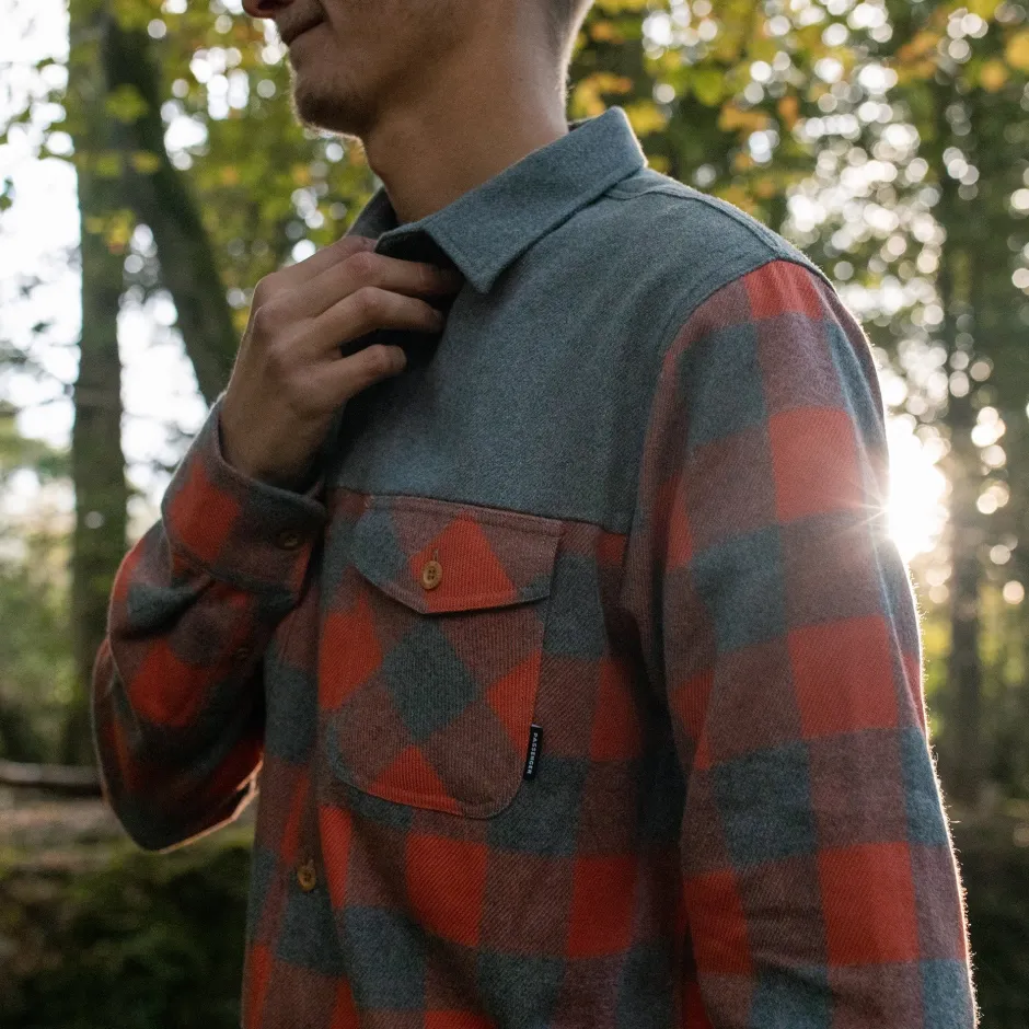 Shirts|Men's Outlet>Passenger Bozeman Shirt Buffalo Check Orange