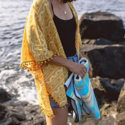 Tank Tops|Tops & T-Shirts>Passenger Brook Shawl Ochre Yellow Sol