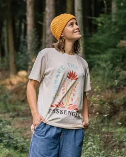 Tops & T-Shirts|Women's Outlet>Passenger Bud Recycled Cotton Oversized T-Shirt Milky Marl