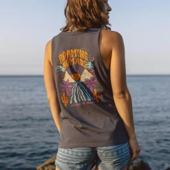 Tops & T-Shirts|Tank Tops>Passenger Cactus Recycled Cotton Tank Top Faded Black