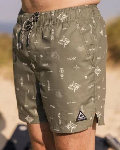 Shorts|Men's Outlet>Floris van Bommel Cali Recycled Swim Short Olive Made To Roam