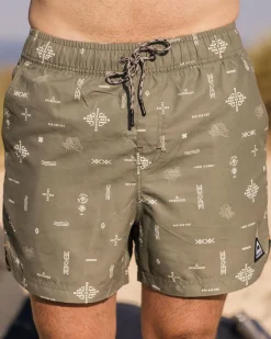 Shorts|Men's Outlet>Floris van Bommel Cali Recycled Swim Short Olive Made To Roam