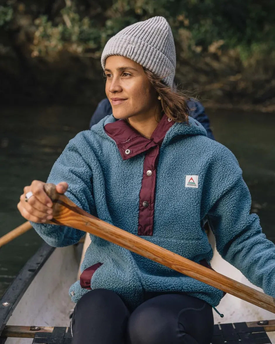 Fleece|Fleece>Passenger Calla Hooded Recycled Polar-Lined Fleece Washed Blue