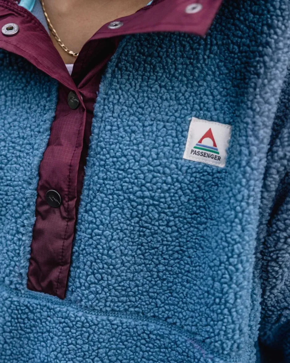 Fleece|Fleece>Passenger Calla Hooded Recycled Polar-Lined Fleece Washed Blue