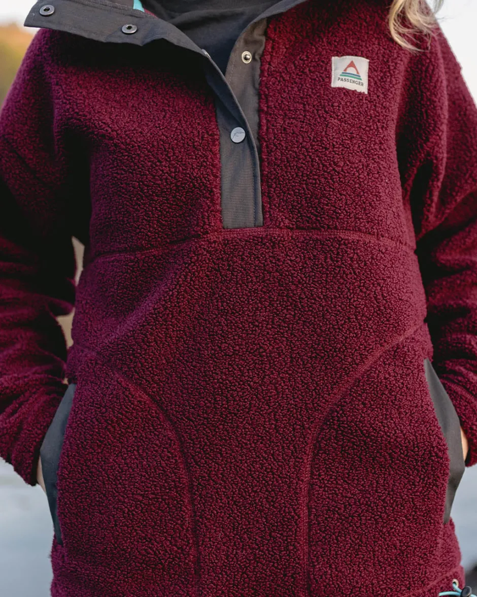 Fleece|Fleece>Passenger Calla Hooded Recycled Polar-Lined Fleece Windsor Wine