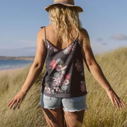 Tank Tops|Tops & T-Shirts>Passenger Cascade Cami Black Flower Burst