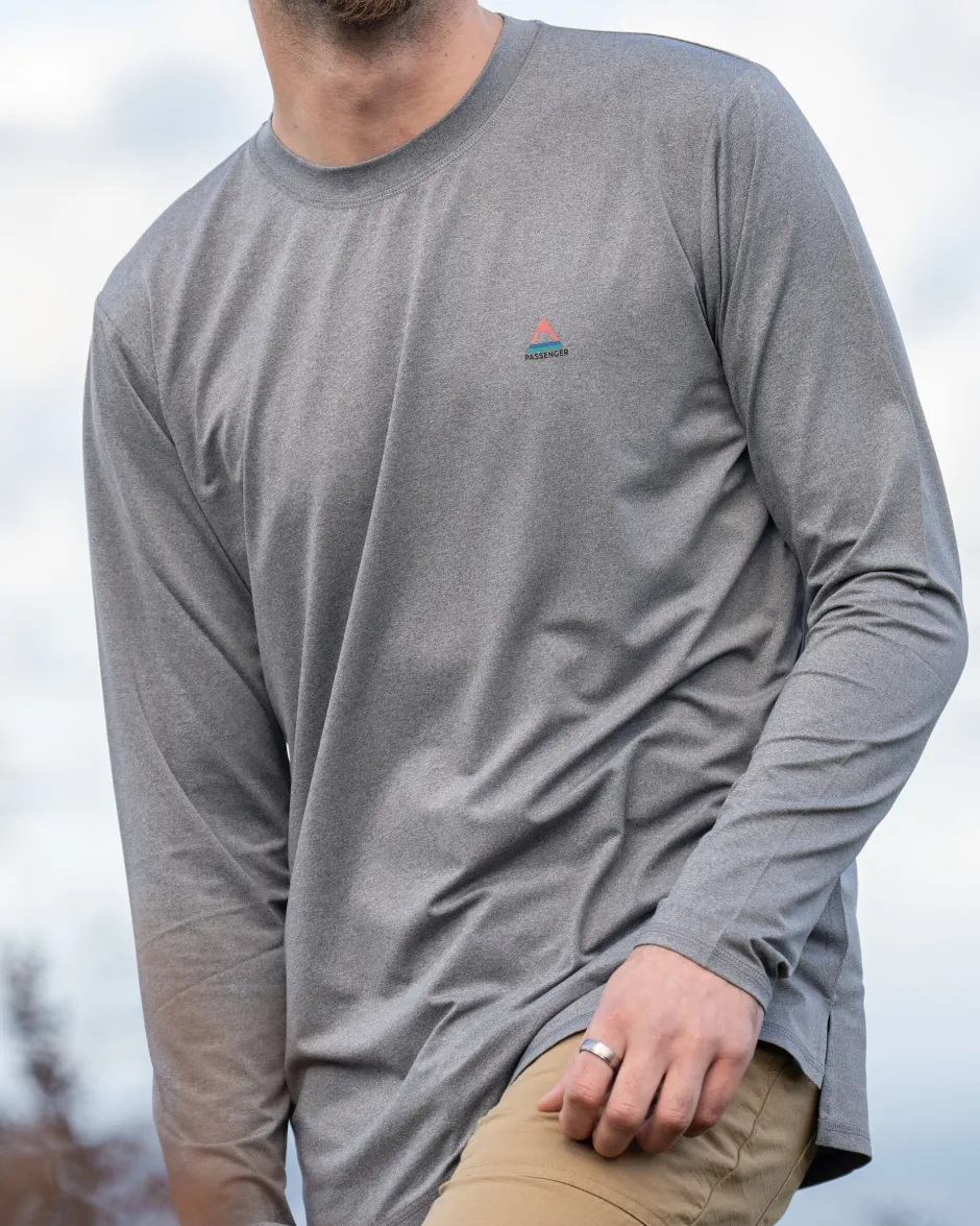 T-Shirts & Tank Tops|Activewear>Passenger Classic Active Recycled Marl LS T-Shirt Grey Marl