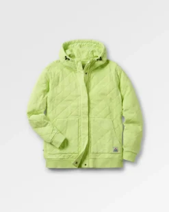Hoodies & Sweatshirts>Passenger Clementine Recycled Quilted Popper Up Hoodie Lime Juice