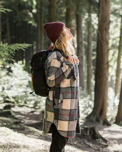 Shirts|Fleece>Passenger Cloudy Recycled Deep-Pile Sherpa Fleece Shirt Dark Denim Check