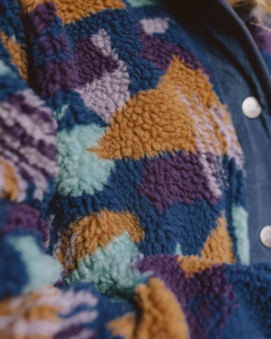 Fleece|Fleece>Passenger Clover Recycled Deep-Pile Sherpa Fleece Deep Blue Camo Pattern