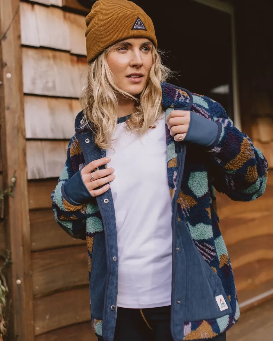 Fleece|Fleece>Passenger Clover Recycled Deep-Pile Sherpa Fleece Deep Blue Camo Pattern