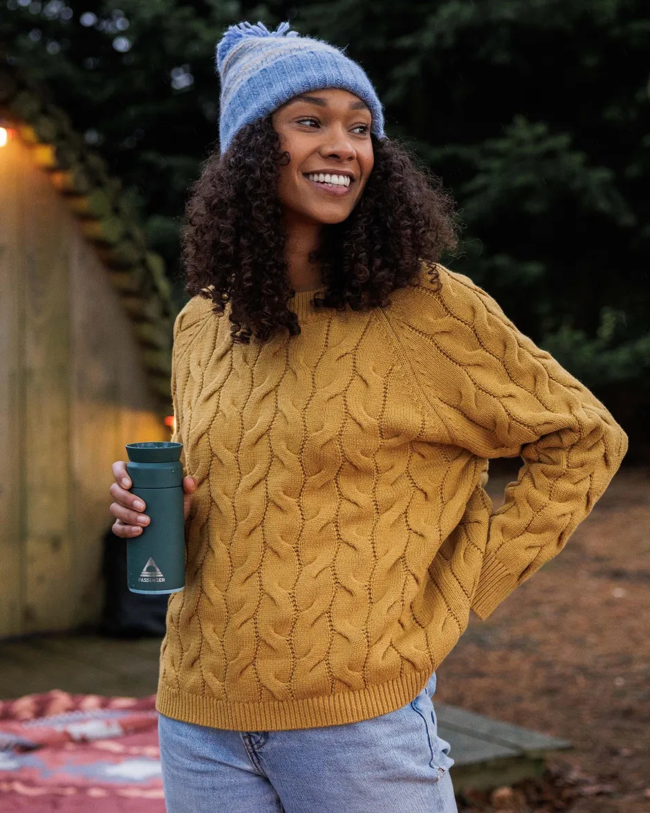Knitwear|Women's Outlet>Passenger Comfort Organic Knitted Jumper Mustard Gold