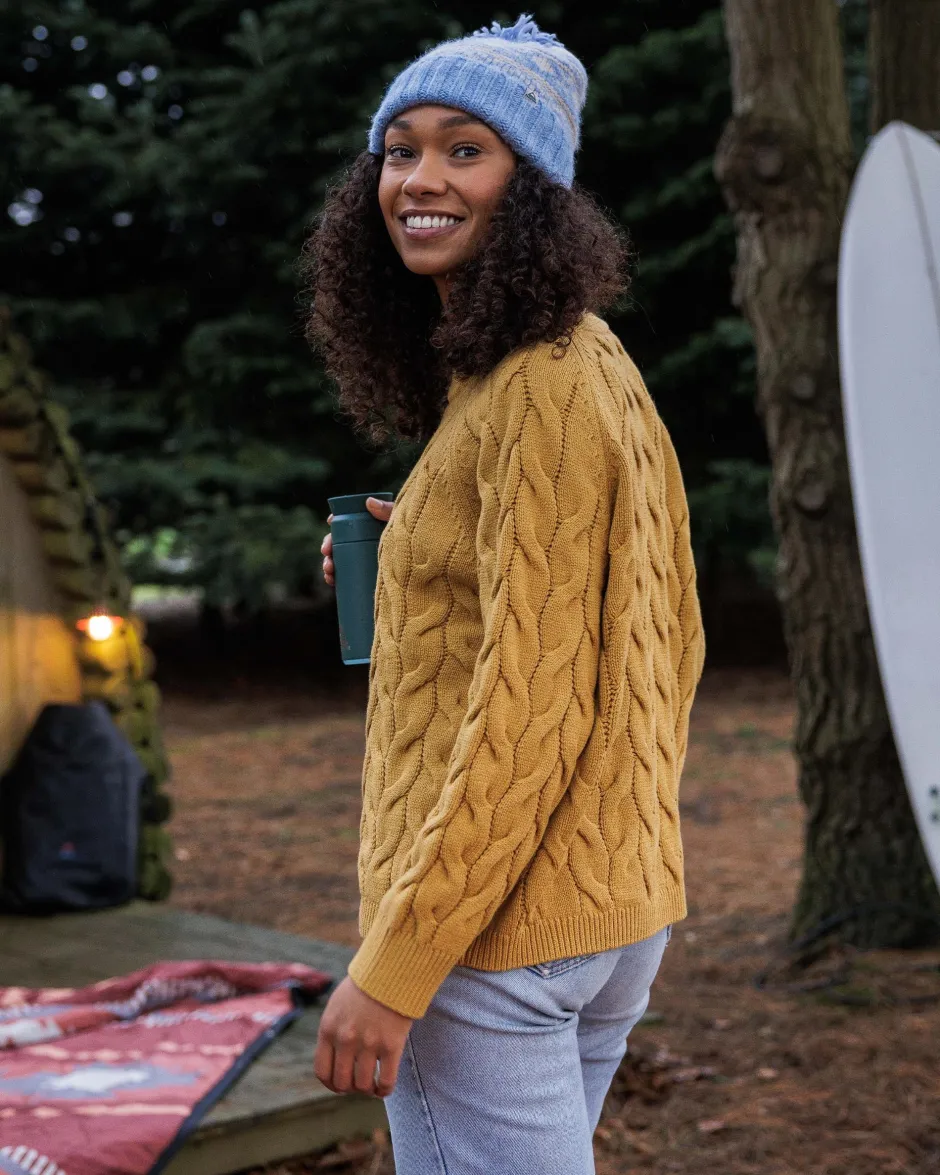 Knitwear|Women's Outlet>Passenger Comfort Organic Knitted Jumper Mustard Gold