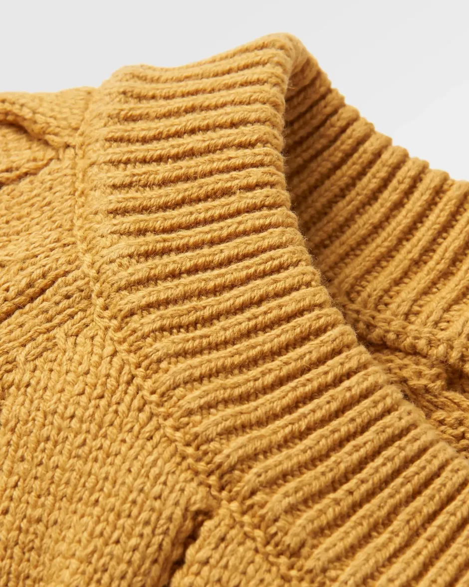 Knitwear|Women's Outlet>Passenger Comfort Organic Knitted Jumper Mustard Gold