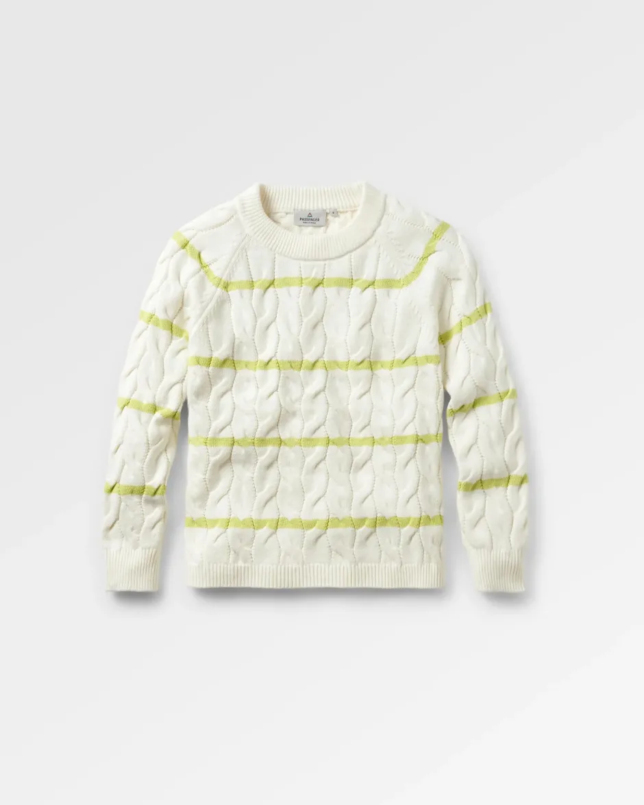 Knitwear|Winter Road Trip Essentials>Passenger Comfort Stripe Organic Knitted Jumper Lime Stripe
