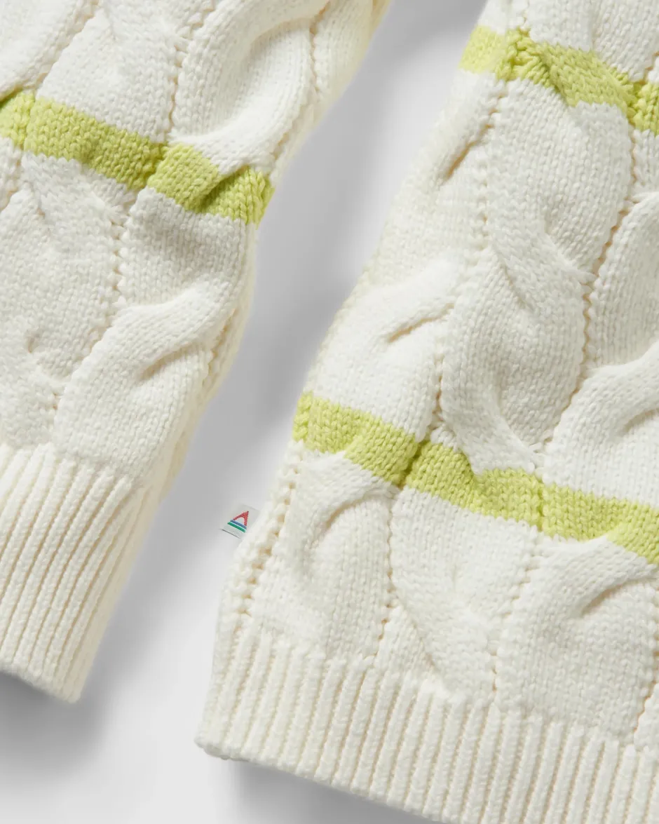Knitwear|Winter Road Trip Essentials>Passenger Comfort Stripe Organic Knitted Jumper Lime Stripe