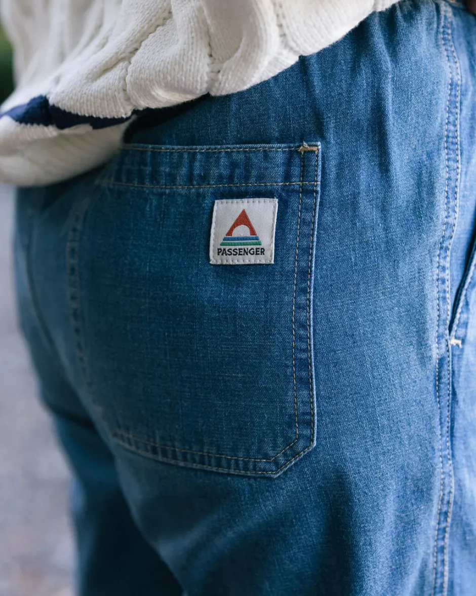 Dungarees & Pants|Women's Outlet>Passenger Compass Elasticated Waist Pants Washed Denim