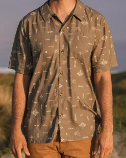 Shirts|Men's Outlet>Passenger Cove Organic Cotton Short Sleeve Shirt Olive Made To Roam