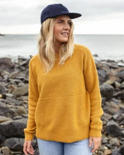 Knitwear|Best Sellers>Passenger Cove Recycled Knitted Jumper Amber Gold