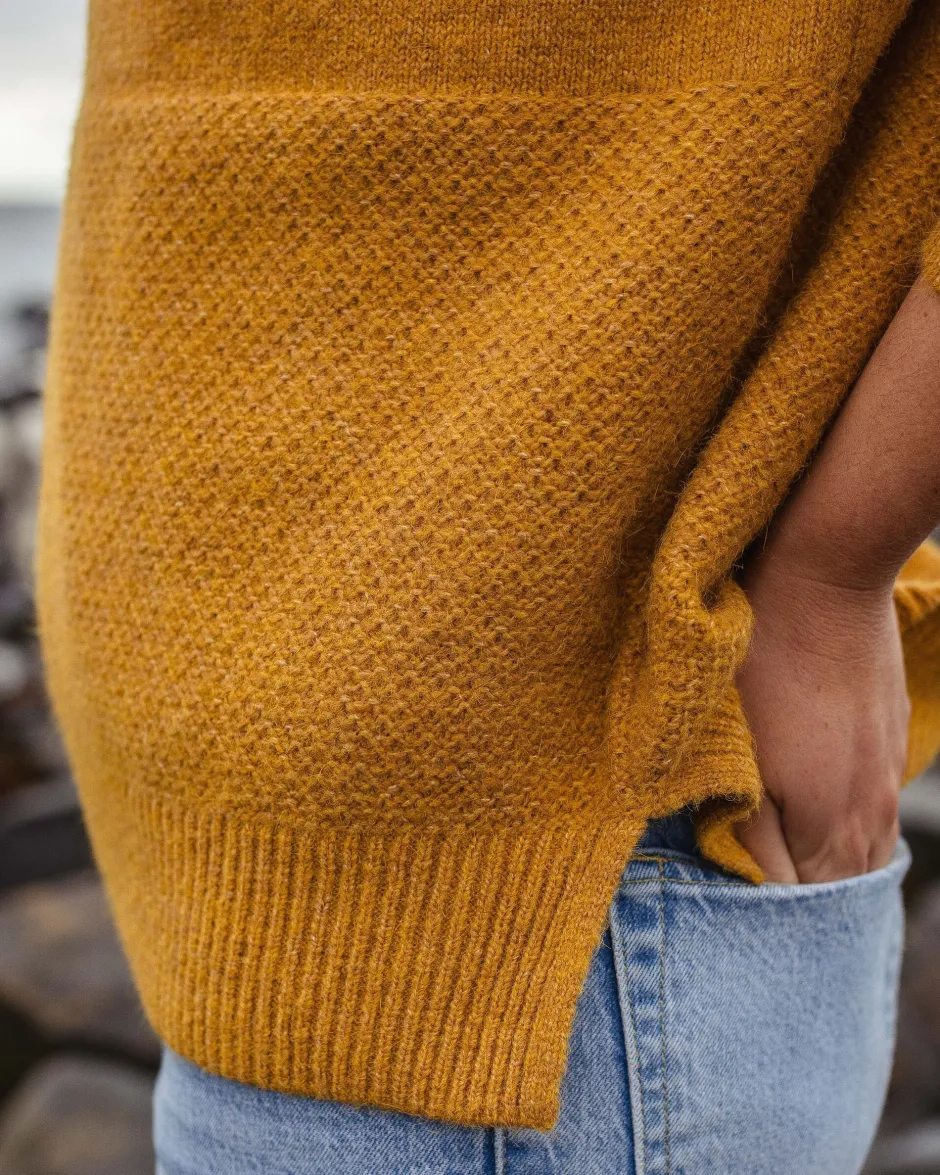 Knitwear|Best Sellers>Passenger Cove Recycled Knitted Jumper Amber Gold