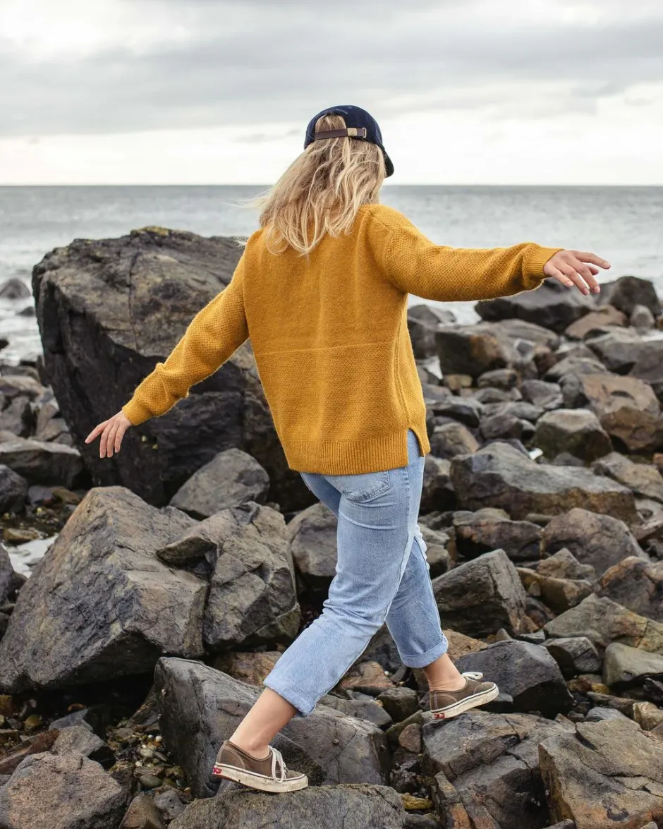 Knitwear|Best Sellers>Passenger Cove Recycled Knitted Jumper Amber Gold